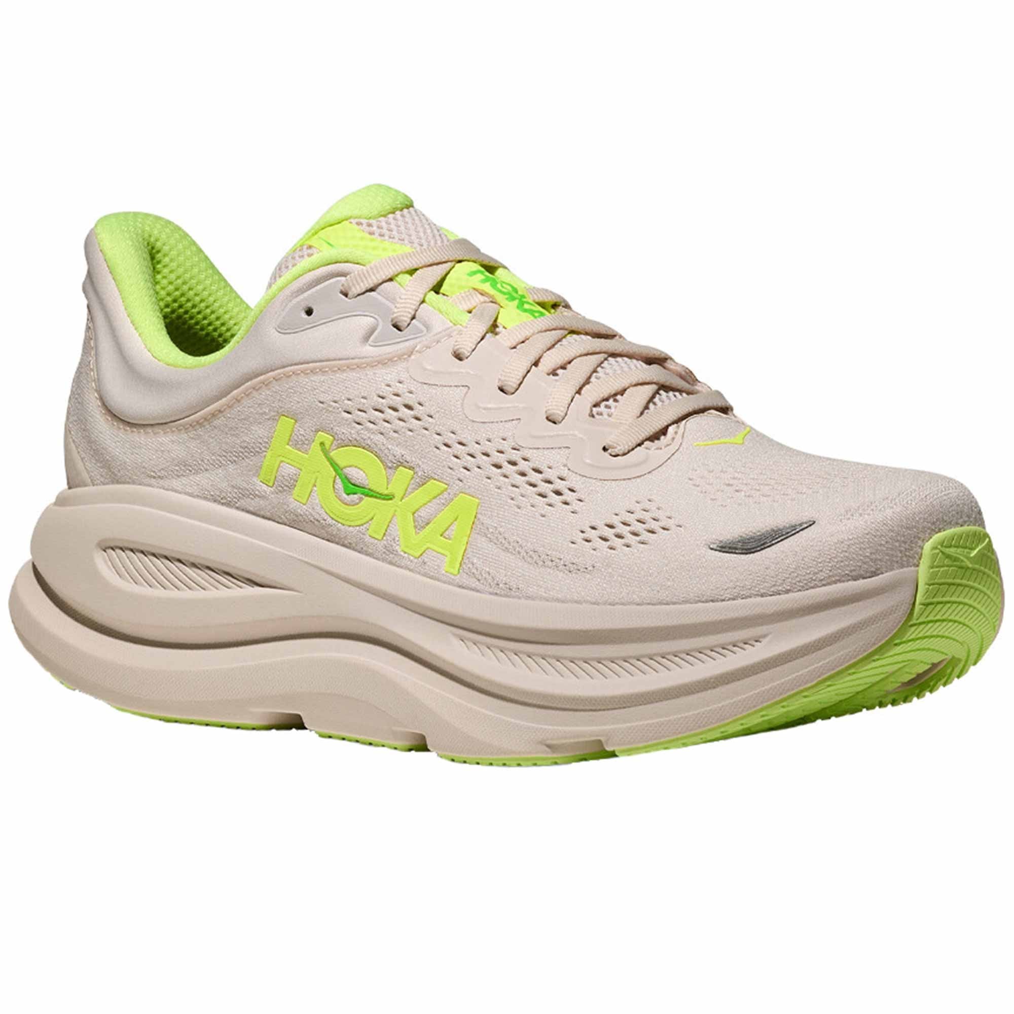 Bondi 9 Mens Running Shoes Grout/Neon Yuzu