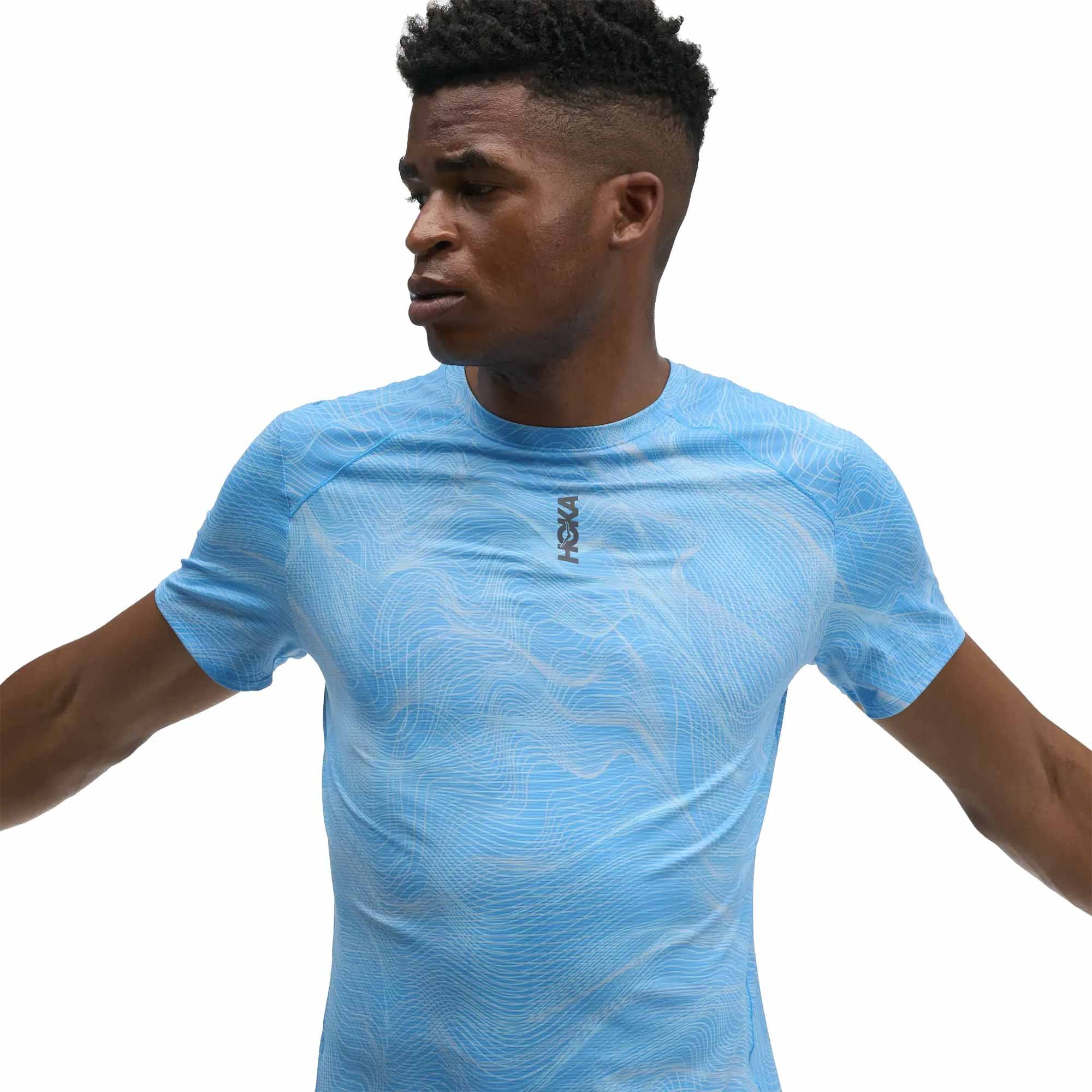 Men's EveryRun Short Sleeve T-shirt Mineral Blue Print